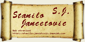 Stanilo Jančetović vizit kartica